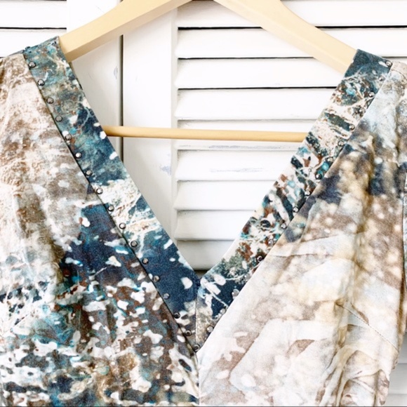 Albert Makali W3/4 Sleeve V-Neck Midi Dress NWOT - Picture 2 of 8